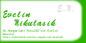 evelin mikulasik business card